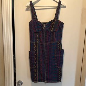 Marc By Marc Jacobs Blue Red Sheath Mini Dress